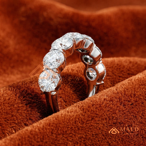 925 Sterling Silver 7 <b>Stone</b> Round Brilliant Cut Moissanite Wedding Band D VVS1 Diamond Eternity Ring for Women Fine Jewellery - Product Image 3