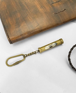 Mini Decorative Brass Hourglass Keychain Premium Polished Brass Glass Sand <b>Timer</b> Lightweight Pocket Gift Accessory - Product Image 4