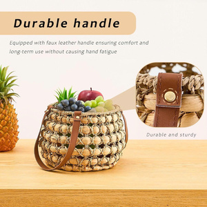 Aesthetic Artisanal Eco-Friendly Vintage Weaving Multi Functionality <b>Egg</b> Fruit Kitchen Storage Items Water Hyacinth <b>Basket</b> - Product Image 2