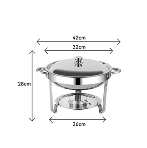 New Arrival Stainless Steel Round Casserole Dish 24cm Insulated Food <b>Warmer</b> with Lid and Stand Modern Design - Product Image 5