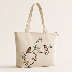 Sac fourre-tout en toile de coton personnalisé avec logo, fermeture éclair et bandoulière réutilisable pour emballage cadeau de cave à vin - Product Image 1