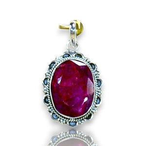 925 colgantes de plata esterlina con piedras preciosas de rubí precio al por mayor joyería - Product Image 1
