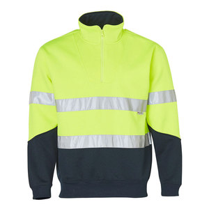 เสื้อแจ็คเก็ตทำงานสีเหลืองสะท้อนแสงสำหรับผู้ชาย มีฮู้ด แถบสะท้อนแสง กันลม ปิดด้วยซิป ผลิตจากโพลีเอสเตอร์ เหมาะสำหรับใส่ในฤดูหนาว - Product Image 1