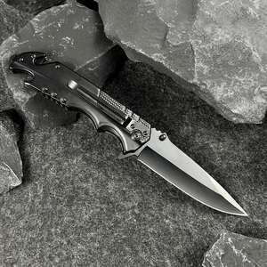 Couteau de poche pliant professionnel en acier inoxydable de qualité industrielle, lame en bois à pointe aiguisée, longueur totale de 13 cm, pour l'extérieur - Product Image 1