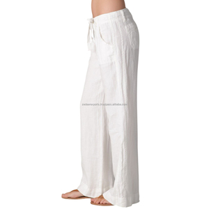 Pantalon décontracté pour femme 100 % lin personnalisable, respirant, disponible en plusieurs couleurs et tailles, offre ODM - Product Image 6