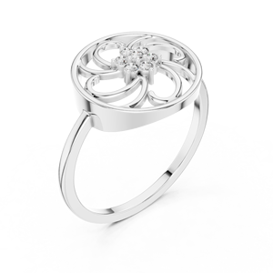 Anillo con inicial de nombre personalizado de 14K en plata u oro - Product Image 3