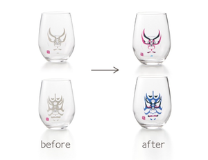 Kabuki Design Glass Tumbler Set With Oriental Pattern For Party Use Adults Transparent Single Wall - Product Image 2