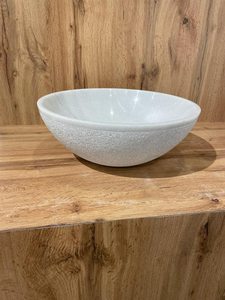 Best Quality Luxury White Marble Countertop Sink with Grey Veins Eco-Friendly & Durable Bathroom Wash <b>Basin</b> - Product Image 3