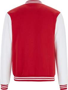 Plain Dyed Fleece Baseball Sporty <b>Jacket</b> Regular Fit Autumn Varsity <b>Jacket</b> Breathable Wholesale Letterman <b>Red</b> Color <b>Jackets</b> - Product Image 2