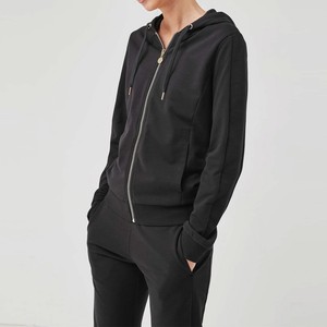 Personalized Low Price Women's Slim Fit Hooded Solid Tracksuit Set Best Selling Fashionable Stylish 100% Cotton OEM Services - Product Image 3