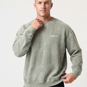 Sudadera Oversize para Hombre con Hombros Caídos, 100% Algodón, Lavado Ácido, Logotipo Frontal Personalizado, Suministro de Fábrica - Product Image 2