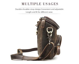 Riñonera de cuero de secado rápido, ligera, de la mejor calidad, impermeable, diseño vintage, con logotipo y correa elegante. - Product Image 3