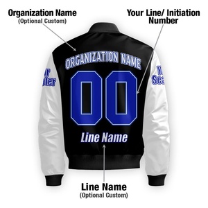 Custom Fraternity Style Casual Canvas Bomber <b>Jacket</b>-Unisex Winter <b>Jacket</b> with <b>White</b> Sleeves - Product Image 3