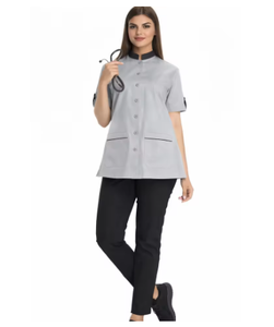 Ensemble d'uniformes médicaux confortables en tissu éponge polyester/rayonne pour femmes, infirmières, vente en gros, pour salons de beauté, unisexe, avec aiguille - Product Image 4