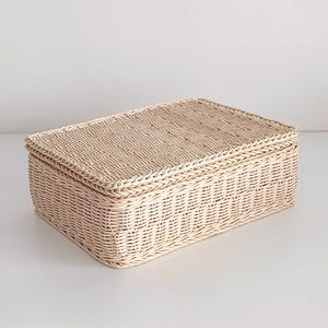 Cheap price <b>foldable</b> storage <b>box</b> basket clothes & toys organization handmade woven rattan boxes - Product Image 1