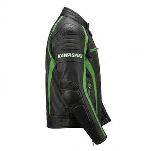 แจ็คเก็ตหนัง Kawasaki Ninja สีเขียวแบบสั่งทำพิเศษ หนังวัวแท้ 100% - Product Image 4