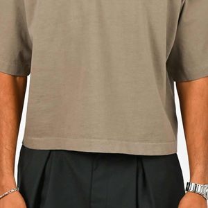 Camiseta Oversize de Algodón 100% Pesado para Hombre con Logo Personalizado, Estilo Vintage Lavado Ácido, Hombro Caído, Lisa, OEM, Personalizable, Corte Holgado - Product Image 3
