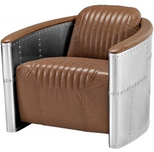 เก้าอี้สไตล์นักบินสไตล์อุตสาหกรรมวินเทจเก้าอี้หนังแบบเน้นสำหรับบ้านไร่ห้องนั่งเล่นอพาร์ทเมนต์หรือโรงแรม - Product Image 5