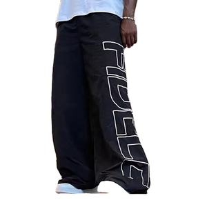 Pantalones de chándal holgados de gran tamaño deportivos para correr de alta calidad de fabricante personalizado pantalones cortavientos reflectantes para hombres de nailon - Product Image 2