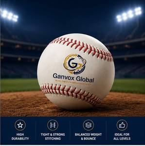Balle d'entraînement Ganvox Global Professional Baseball taille standard haute durabilité pour droitiers et gauchers, tous niveaux - Product Image 1