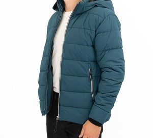 Chaqueta Acolchada con Capucha para Hombre, Cierre de Cremallera, Corte Regular - Product Image 5
