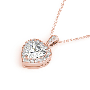 จี้เพชรทรงหัวใจแบบ Halo ที่ได้รับการรับรองจาก IGI เพชรเพาะเลี้ยงในห้องปฏิบัติการ พร้อมสร้อยคอทอง 10K 14K 18K เงินแท้ 925 935 เหมาะสำหรับงานแต่งงาน งานหมั้น และงานเลี้ยง - Product Image 4