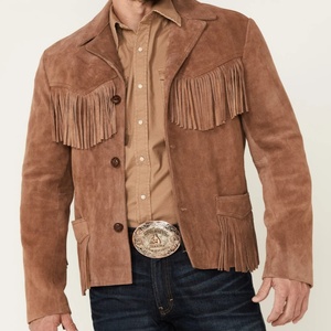 Modern Luxury Men’s Brown Fringe Leather <b>Jacket</b> Elegant Western <b>Suede</b> Coat Custom Fit OEM Wholesale Available - Product Image 1