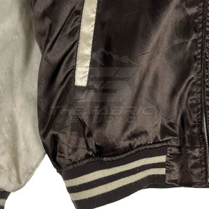 Stylish Casual Sukajan Winter Jacket for Men Lightweight Satin Fabric Trendy Embroidery Stand Collar Front Modern Street Look - Product Image 4