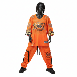 Ensemble maillot et pantalon de sport pour homme, tissu polyester Airflow 180 GSM, design par sublimation, logo personnalisé, ensemble 2 pièces - Product Image 1