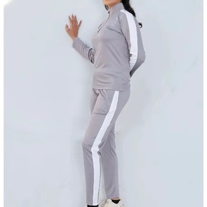 Women's Navy Blue Color Blocking <b>Zip</b>-<b>Up</b> Tracksuit <b>Jacket</b> Full Sleeve Stand Collar Side Pockets Sporty Autumn Wear - Product Image 5