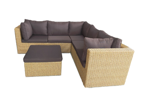 Conjunto de Sofás de Jardín de Mimbre Sintético para Exteriores con Cojines de Espuma de Alta Densidad Impermeables, Diseño de Muebles de Patio Contemporáneo - Product Image 3