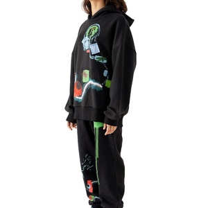 Conjunto Deportivo Unisex de Talla Grande, Estilo Invernal, Pantalones Deportivos 3D con Bordes Crudos Personalizados, Sudadera con Capucha, Diseño Urbano Estampado - Product Image 2