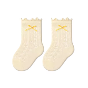 Calcetines de punto con volantes para bebés recién nacidas, calcetines de malla hasta el tobillo, de color liso, finos, para vestir. - Product Image 6