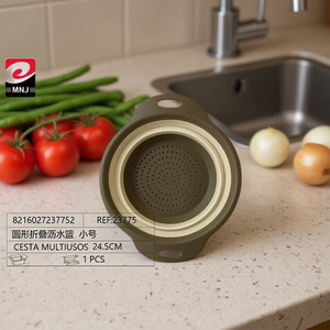 CESTA MULTIUSOS 24.5CM Panier de vidange pliable rond et passoire - Product Image 2