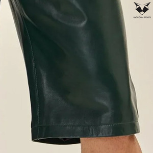 Trendy Solid Genuine Leather Men's Canvas Mid Shorts Stylish Streetwear Fashion Casual Wear High Quality Soft Design Waterproof - Product Image 5