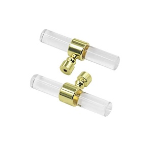 Manijas de Lujo Modernas de Acrílico con Acabado Dorado, Ecológicas y Hechas a Mano, para Puertas, Gabinetes y Cajones, para Uso en Cocina y Baño - Product Image 1