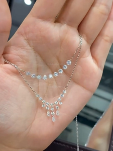 สร้อยคอทองคำขาว 14K ประดับเพชรทรงหยดน้ำเพียร์คัท ดีไซน์คลีโอพัตรา ของขวัญสำหรับผู้หญิง สไตล์คริสเตียนทันสมัย พร้อมใบรับรอง IGI - Product Image 2