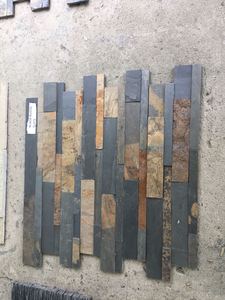 Panneaux muraux en ardoise multicolore naturelle pour la décoration intérieure et extérieure avec des panneaux de placage en pierre empilée à face fendue pour la maison - Product Image 2