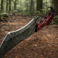 Couteau utilitaire de combat multifonctionnel à lame droite en acier allié 12C27 de qualité industrielle, entièrement laminé, fait main
