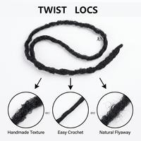 Extensions Dreadlock Sintetici Neri all'Ingrosso, Dreadlock Ritorti Fatti a Mano Senza Anello, Fasci di Capelli Intrecciati per Donna