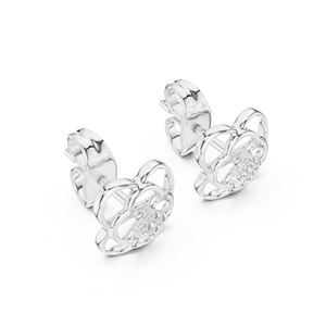 Juego de pendientes clásicos con diamantes cultivados en laboratorio en oro blanco macizo de 18 quilates para compromiso, boda, fiesta, regalo de San Valentín, uso diario para mujeres - Product Image 2