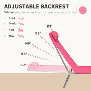 Set di 2 Sdraio Pieghevoli con Schienale Reclinabile, Seduta in Rete Traspirante e Poggiatesta per Prendere il Sole a Piscina e in Spiaggia - Product Image 4