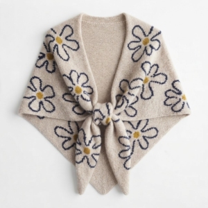 Soft Knitted Fabric Triangular Shawl <b>Cape</b> for <b>Women</b> Solid Colors Provides Warmth Traditional Scarves Shawls - Product Image 1