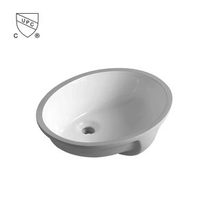 Lavabo de Baño de Porcelana Vitrificada NV2210, Diseño Ovalado de Montaje Bajo con Borde Plano, Tamaño Total 495x405x185mm - Product Image 1