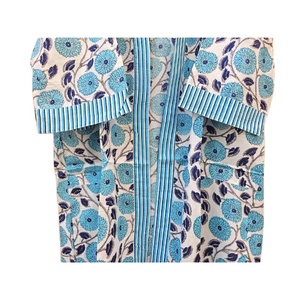 ชุดกิโมโนผ้าคอตตอนพิมพ์ลายดอกไม้สไตล์อินเดียยาวถึงเข่าสำหรับใส่ในฤดูร้อนชุดคลุมอาบน้ำเพื่อนเจ้าสาวชุดคลุมเอวยางยืดคุณลักษณะระบายความร้อน - Product Image 5