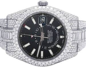 Reloj BOJ R.O.L.E.X.041 Blanco con Incrustaciones de Moissanita, Lujoso y Moderno, de Cuarzo Analógico, Acero, 41MM, 3BAR Resistente al Agua, Estilo Hip Hop para Hombre - Product Image 2