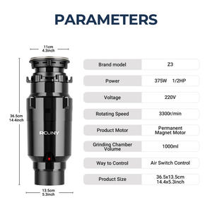Broyeur alimentaire électrique domestique intelligent, marche avant et arrière, chambre de broyage de 1 L, broyeur de déchets alimentaires, pas encore d'<span class=keywords><strong>avis</strong></span> - Product Image 6