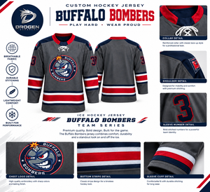 Maillot de hockey sur glace bleu marine personnalisé par sublimation, séchage rapide, respirant, nom et numéro de l'équipe brodés, uniforme de hockey sur glace - Product Image 2