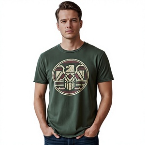 Camiseta de Manga Corta para Hombre, Color Verde Oscuro, con Estampado Frontal, Corte Holgado, Cuello Redondo, Estilo Urbano, 100% Algodón Jersey, Anti-Pilling - Product Image 6