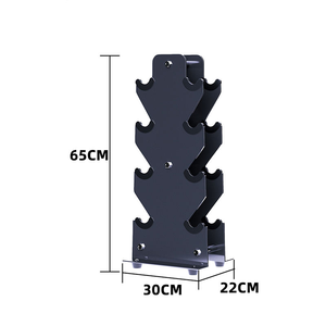 DW Sports Support de rangement <span class=keywords><strong>vertical</strong></span> hexagonal pour haltères, 4 niveaux, pour 8 haltères, pour salle de sport à domicile, présentoir de sécurité pour poids - Product Image 4